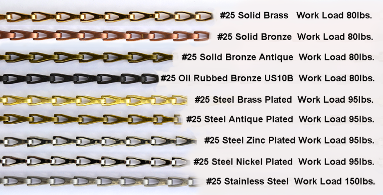 Solid-Brass Sash Chain - #25